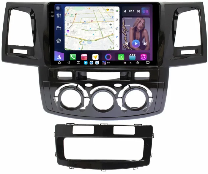 Магнитола для Toyota HiLux 7 2011-2015 - FarCar S500-TS20 монитор 9.5" 2K QLED на Android 14, Быстрейшая, CarPlay, 4G SIM-слот