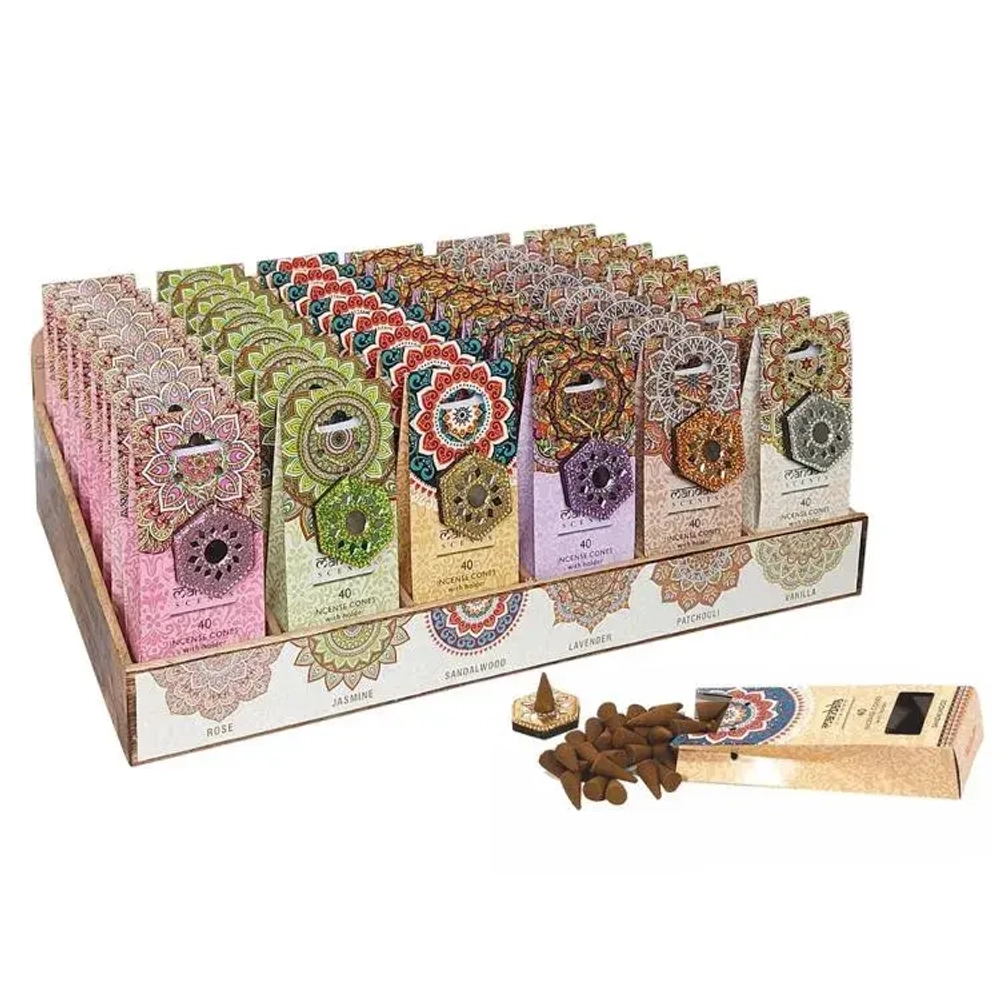 "KARMA SCENTS" Благовония конус 40шт. с подставкой