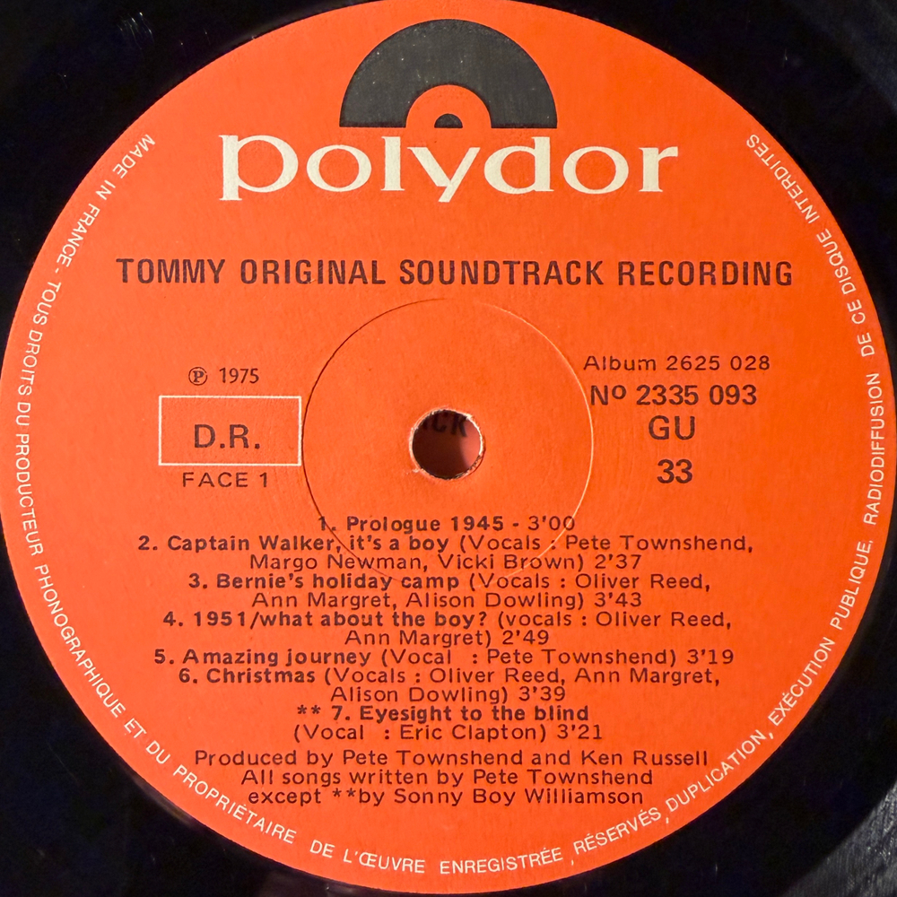 Tommy - Original Soundtrack Recording 2LP (Франция 1975г.)