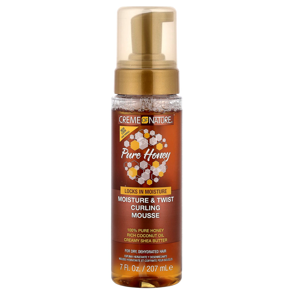 Creme Of Nature, Pure Honey, увлажняющий мусс для вьющихся волос, для сухих и обезвоженных волос, 207 мл (7 жидк. унций)