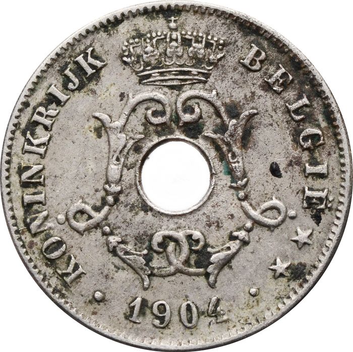 10 сантимов 1904 Бельгия (надпись на голландском - KONINKRIJK BELGIË) VF