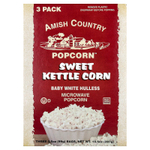 Amish Country Popcorn, попкорн для микроволновой печи, сладко-солёный вкус, 3 пакетика по 99 г (3,5 унции)