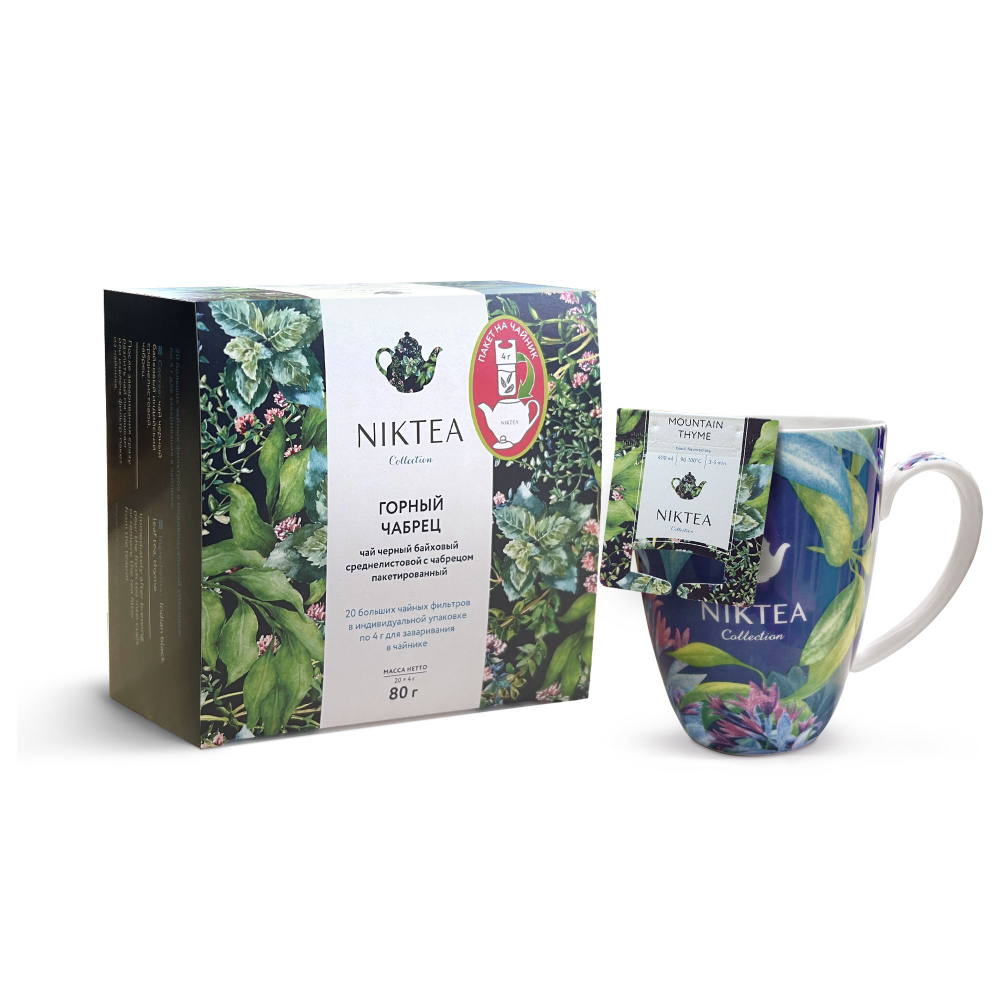 Чай черный в пакетиках для чайника Niktea Mountain Thyme / Горный Чабрец 20 x 4 г