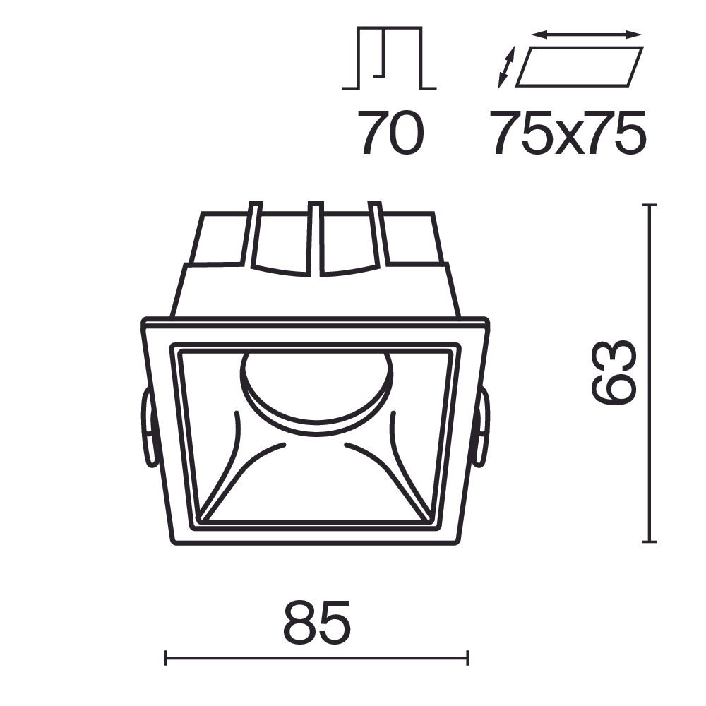 Встраиваемый светодиодный светильник Maytoni Alfa LED DL043-01-15W3K-D-SQ-WB