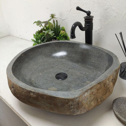 Раковина из речного камня RS-62044 (54x51x16) из натурального камня