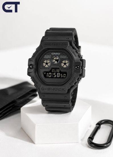 Casio DW-5900UBB-1DR мужские часы — полностью чёрные G-SHOCK с ретродизайном