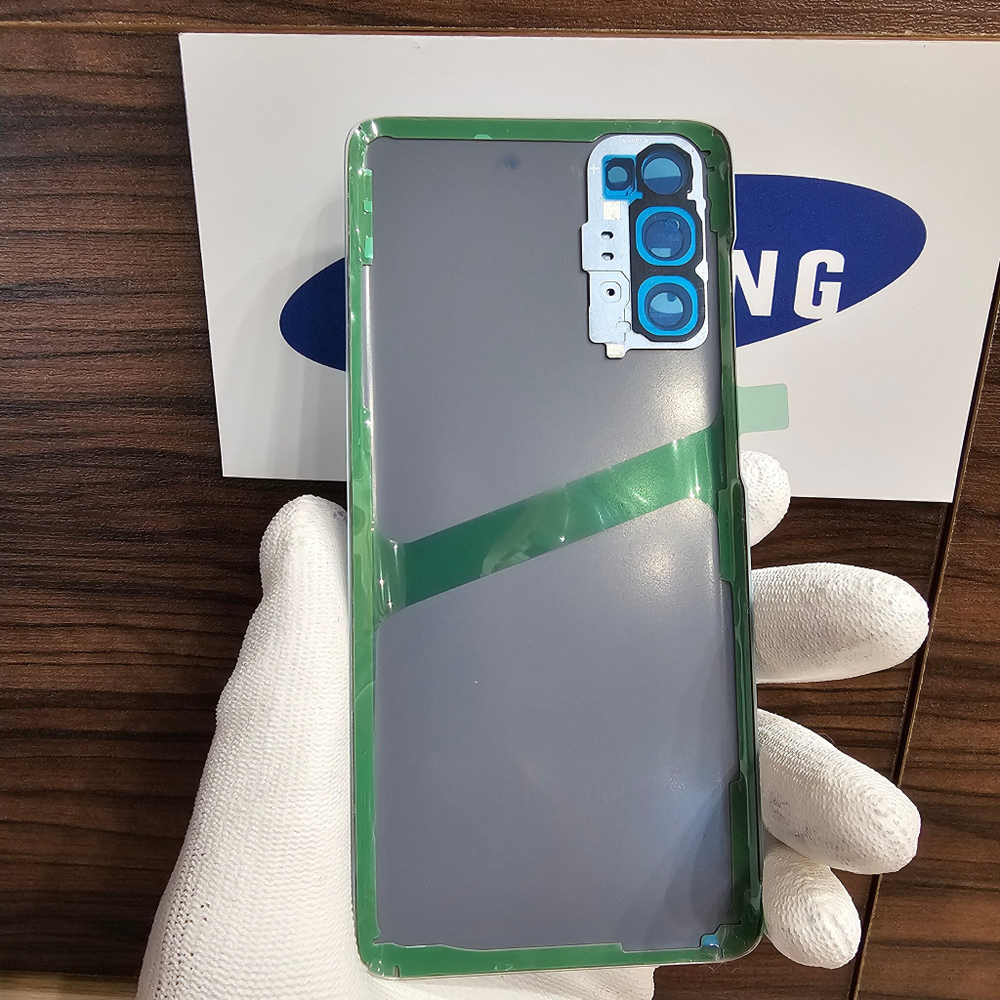 Крышка для Samsung S20 - стеклянная панель "хорошее качество" (голубого цвета)
