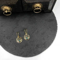 Серьги Lotus Flower Mini бирюза из латуни
