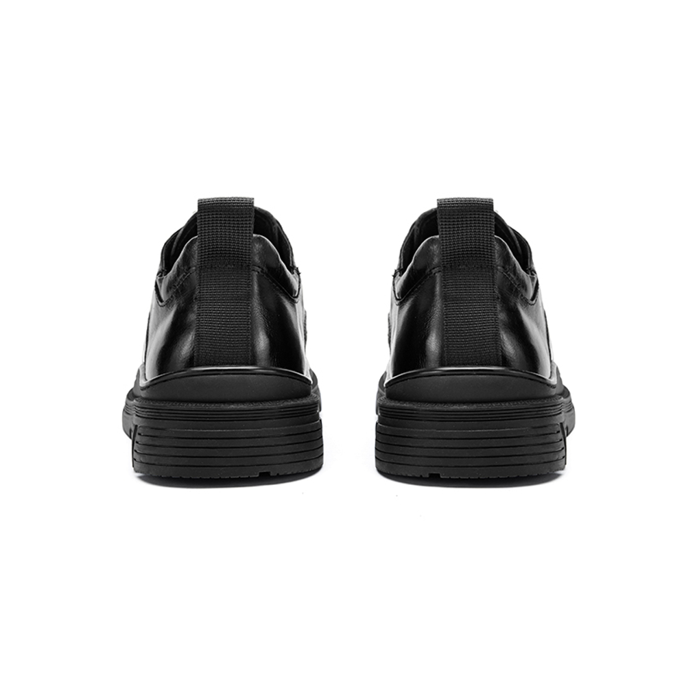 Hautton Jeans Sheepskin Dress Shoes Men"s Black
