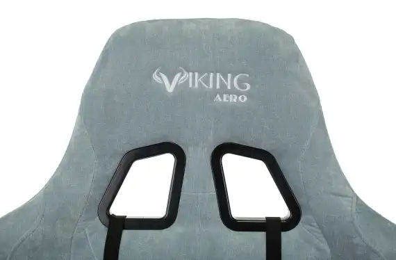 Кресло игровое Zombie Viking Knight серо-голубой Light-28 с подголов. крестов. металл