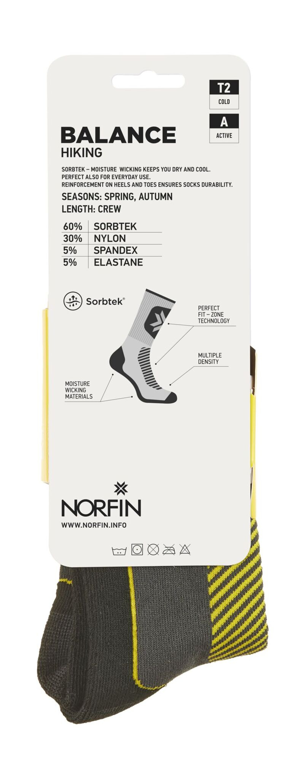 Носки Norfin T2A BALANCE HIKING CREW р.(45-47) XL