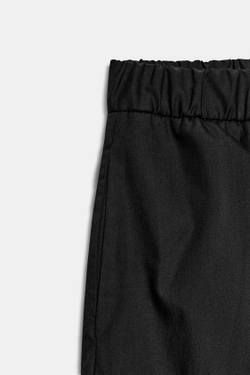 ZARA ШИРОКИЕ БРЮКИ ИЗ ПОПЛИНА, ЧЕРНЫЙ
