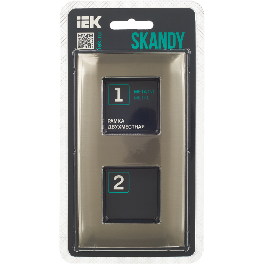 SKANDY Рамка 2-местная SK-F32N металл никель IEK