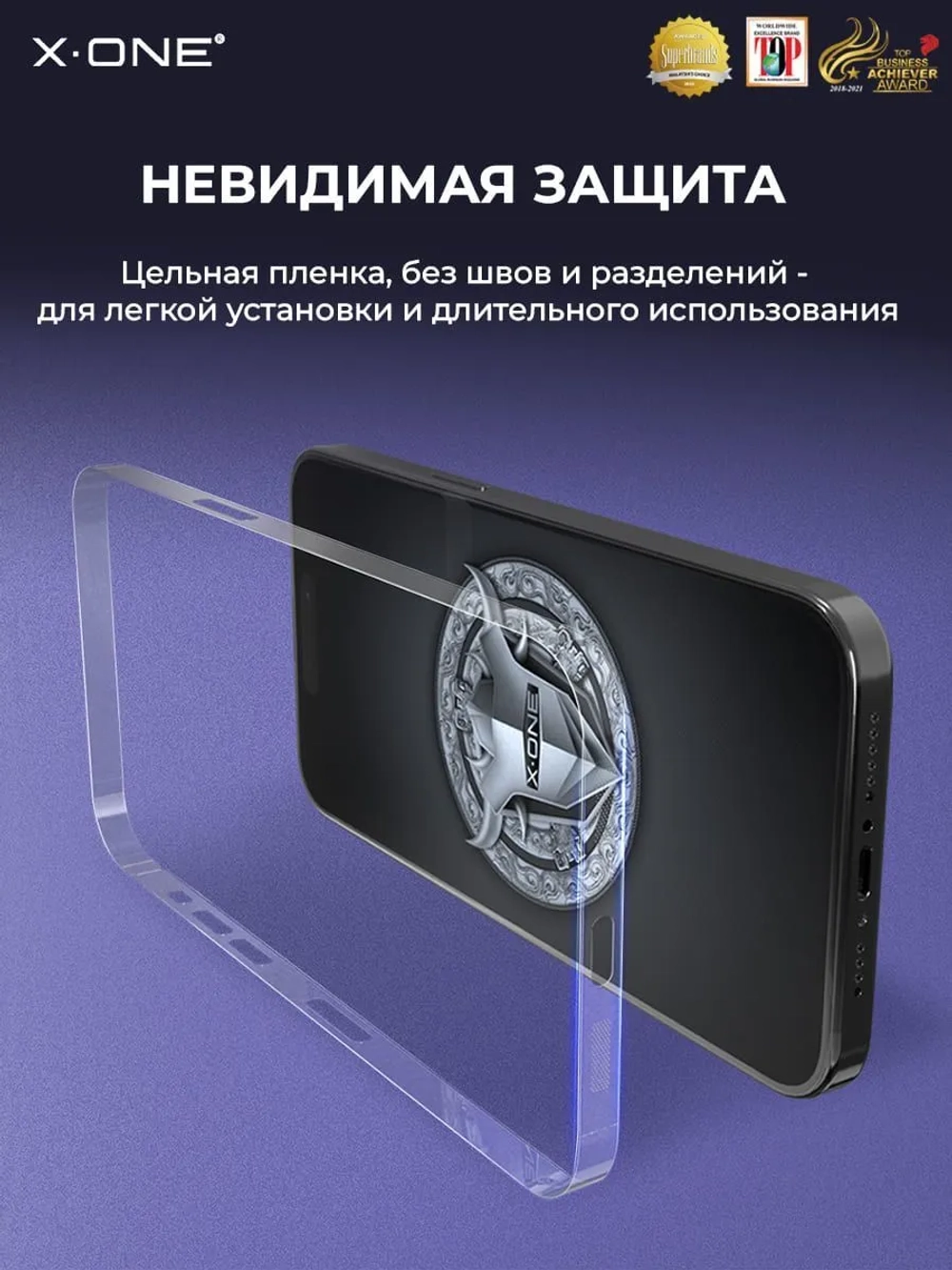 Полимерная защитная пленка iPhone 13 Pro X-ONE Frame Protector / защита торцов корпуса и динамиков