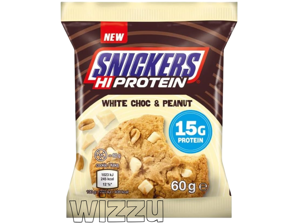 Печенье протеиновое 60г Snickers White Белый шоколад Арахис