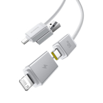 Кабель C+U - C+L Baseus Versatile Two-for-Two Charging+Data 60W 0.6-2m - Moon White