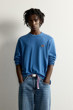ZARA - FRUIT OF THE LOOM™ ФУТБОЛКА С НАШИВКОЙ, СИНИЙ