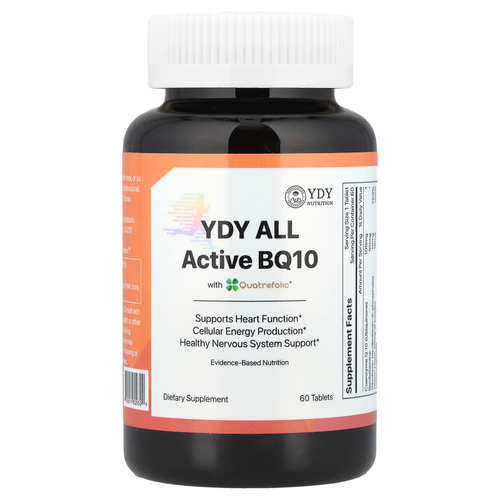 YDY, Полностью активный витамин BQ10 с Quatrefolic®, 60 таблеток