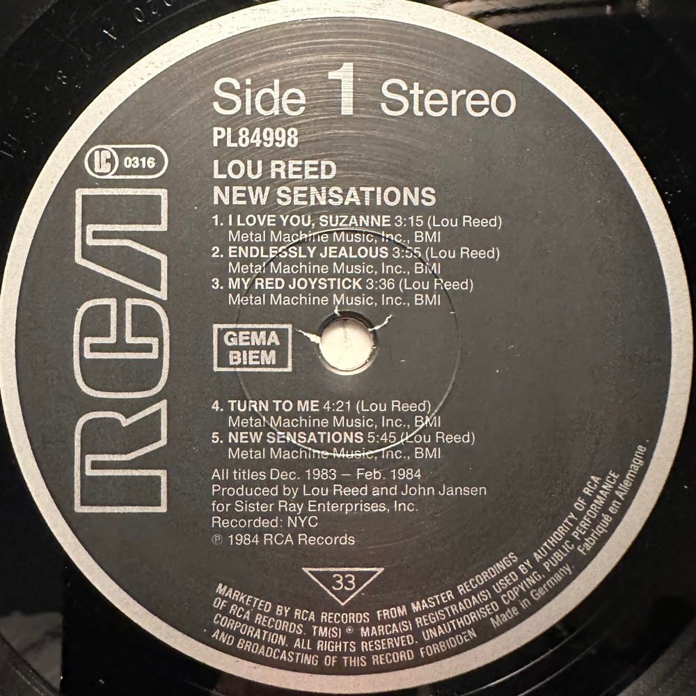 Lou Reed - New Sensations (Германия 1984г.)