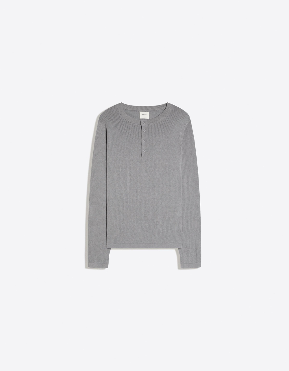 Мужской трикотажный джемпер-хенли - BERSHKA