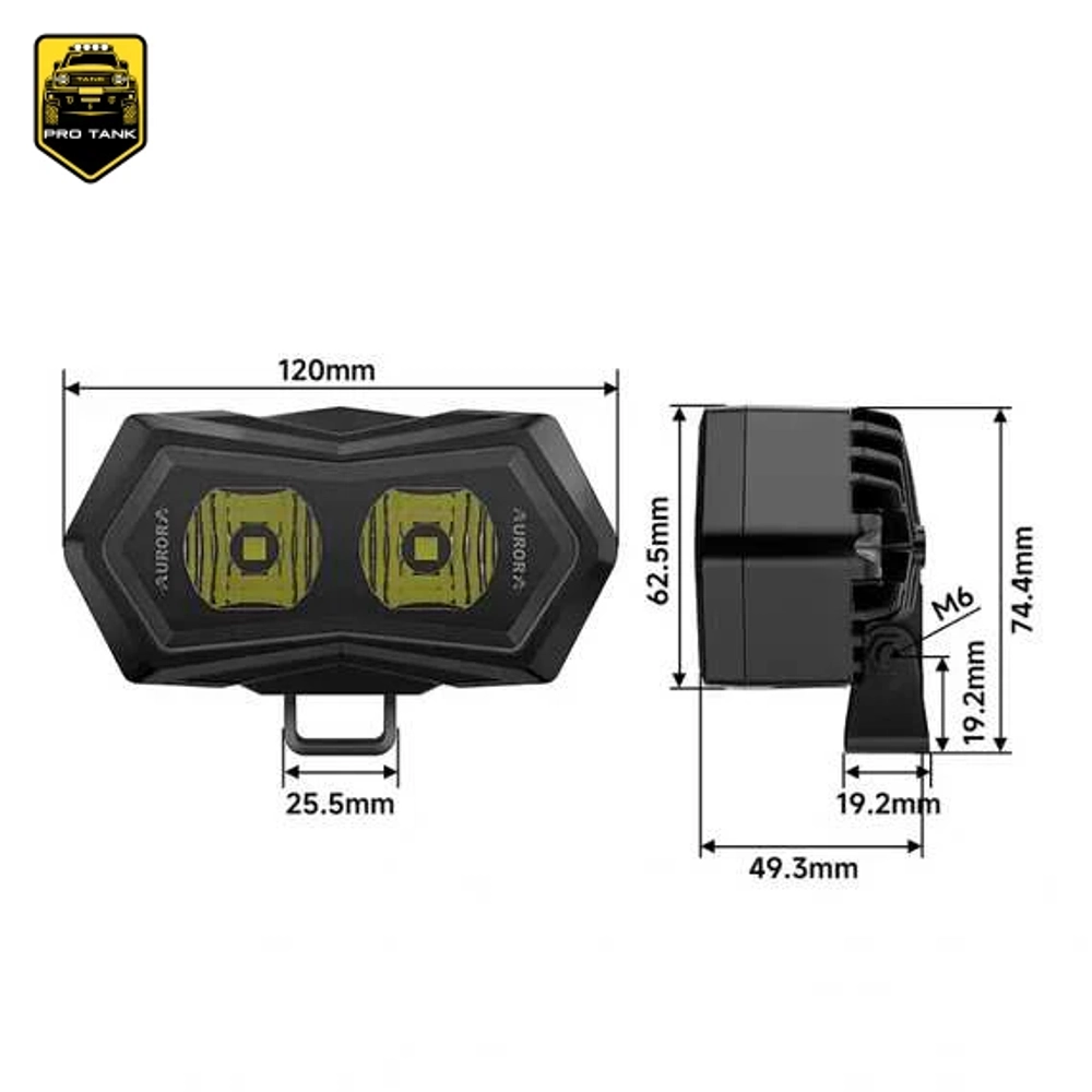 Фара ALO-P-L-4-P31T7-AW 4.7''*3.4'' комбинированного белого света c ДХО (белый/желтый) 40W