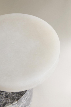 ZARA HOME НАСТОЛЬНАЯ ЛАМПА ИЗ АЛЕБАСТРА И МРАМОРА, СЕРЫЙ
