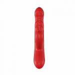 Красный силиконовый вибратор-кролик 22см с эффектом фрикций Secwell Rabbit Vibrators SW3027