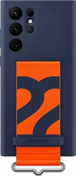 Силиконовый чехол с ремешком для Samsung Galaxy S22 Ultra, синий (из Финляндии)