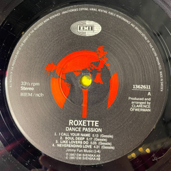 Винтажная виниловая пластинка LP Roxette Dance Passion The Remix Album (Швеция 1987)