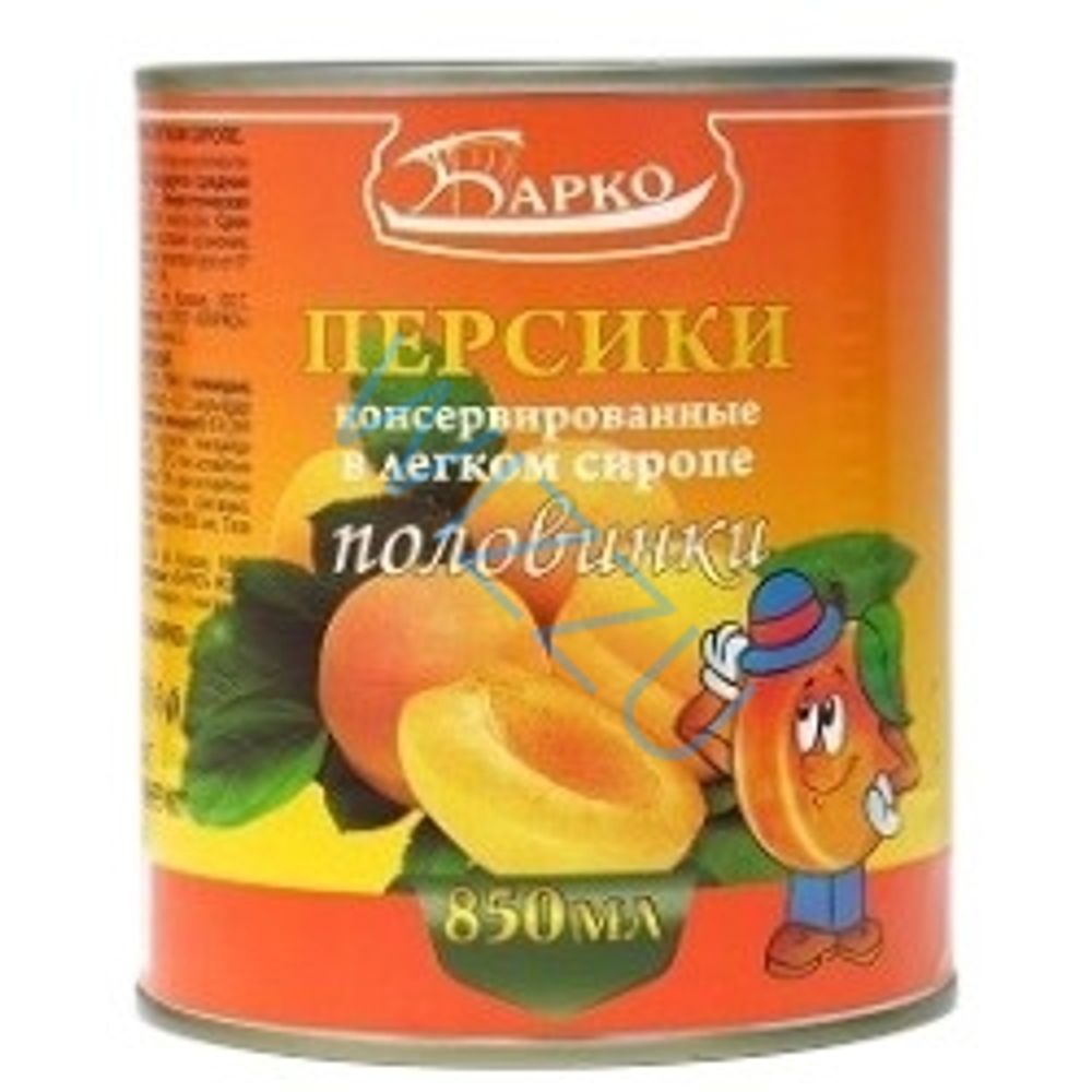 Персики 850мл консервированные ж/б (Барко) Китай