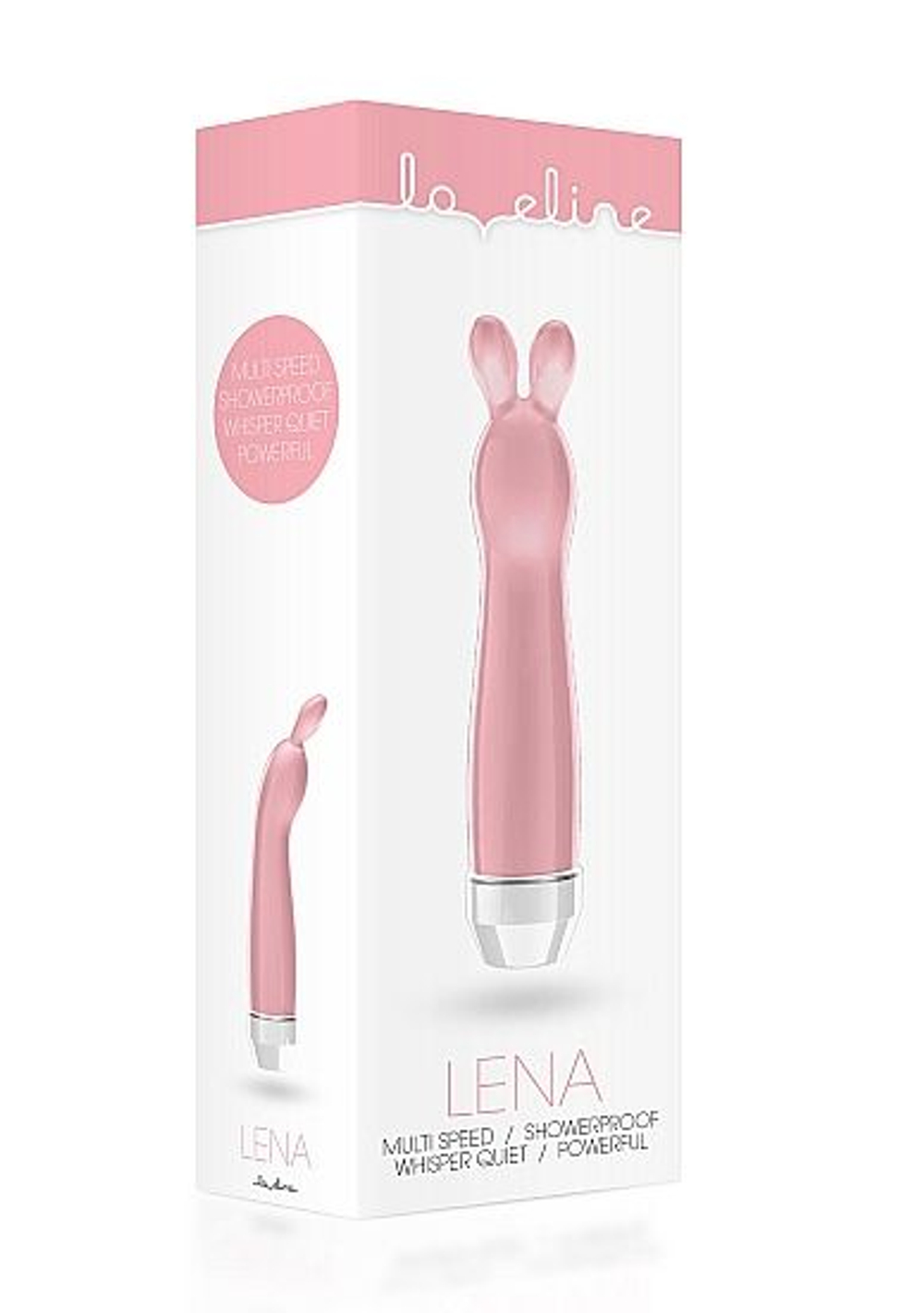 Розовый вибратор с ушками Lena - 17,2 см. (Цвет: розовый)