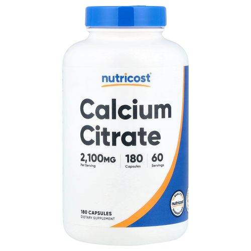Nutricost, цитрат кальция, 180 капсул (700 мг в 1 капсуле)