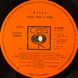 Виниловая пластинка Blood, Sweat & Tears - B, S & T; 4 LP