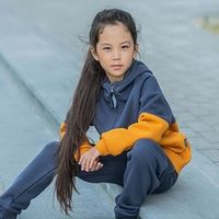 Толстовка Колор блок "Графит/Янтарь" утепленная