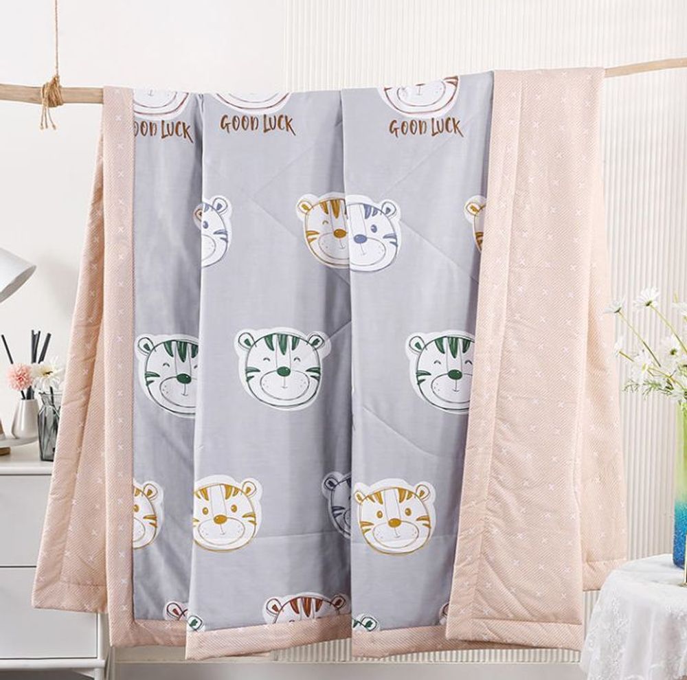 ZEPHYR HOME Одеяло лето 200х230 двуспалка тигрята серый