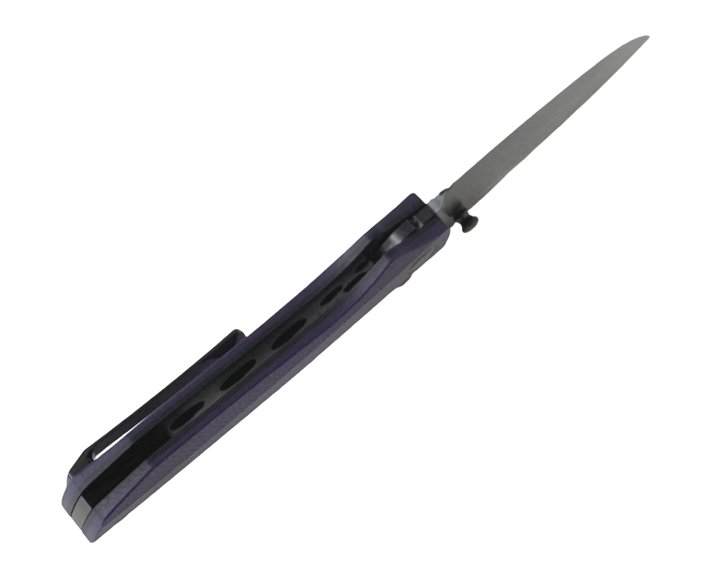 Складной нож TuoTown Med, сталь T10S PVD, рукоять G10 purple, Titanium TC4, арт.TPW-MED-B