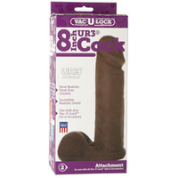 Насадка-реалистик 21см с мошонкой для страпон-систем Doc Johnson Vac-U-Lock Ultraskyn Cock Chocolate 1015-31-BX