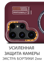 Дизайнерский чехол из мягкого пластика для SAMSUNG GALAXY S23 ULTRA с MagSafe и усиленной защитой камеры