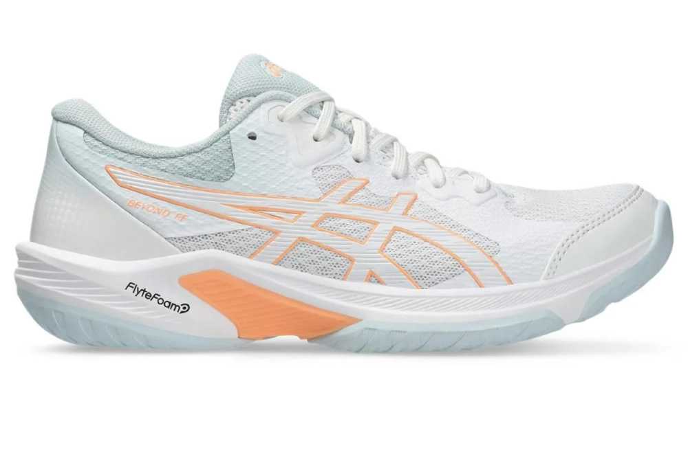 Женские кроссовки для бадминтона/сквоша Asics Beyond FF - white/bright sunstone