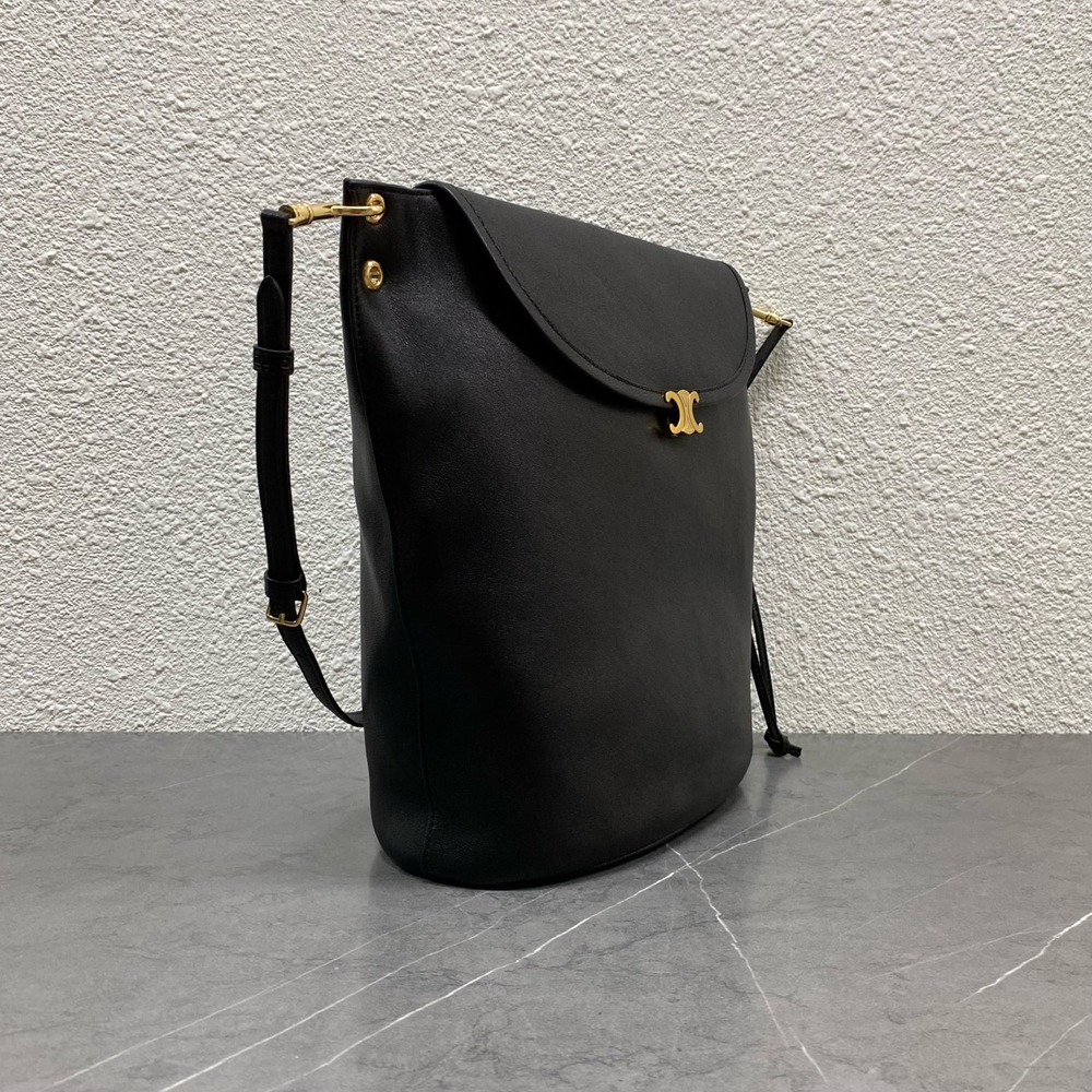 Сумка Celine Soft Triomphe, чёрная — фото 4