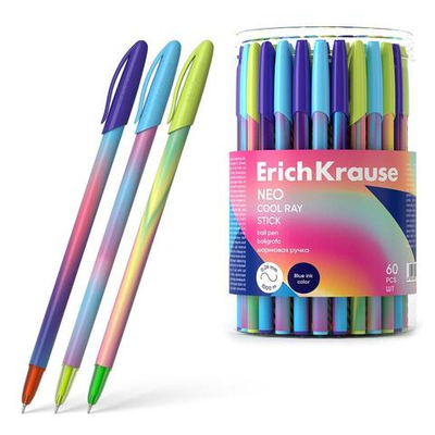 Ручка шариковая 0.7мм синяя "Neo Stick Cool Ray" (ErichKrause)