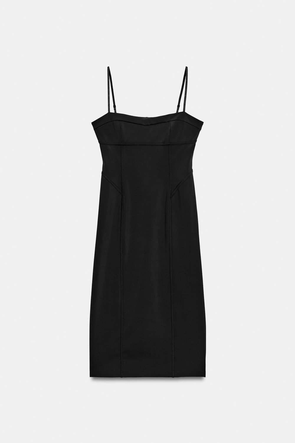 ПЛАТЬЕ МИДИ С АКЦЕНТНЫМИ ШВАМИ — ZARA