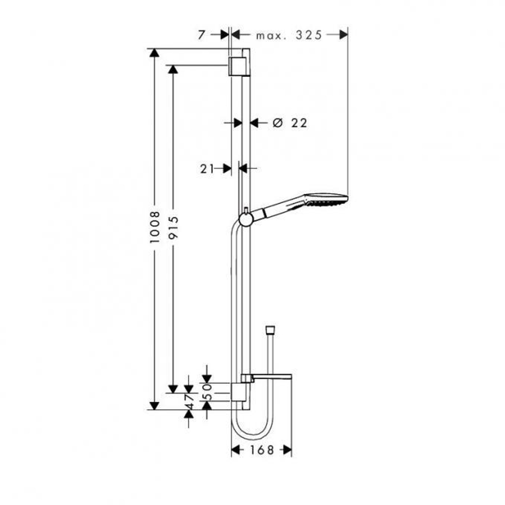 Душевой гарнитур Hansgrohe Raindance Select 120 3jet 90 (хром/белый) 26621400