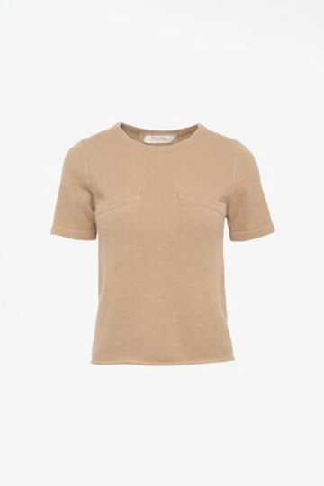 ZARA X JOHN GALLIANO ФУТБОЛКА ИЗ 100% КАШЕМИРА, БЕЖЕВЫЙ