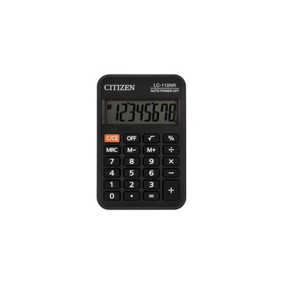 Калькулятор карм. Citizen LC-110 8р.черный ПВХ-обложка