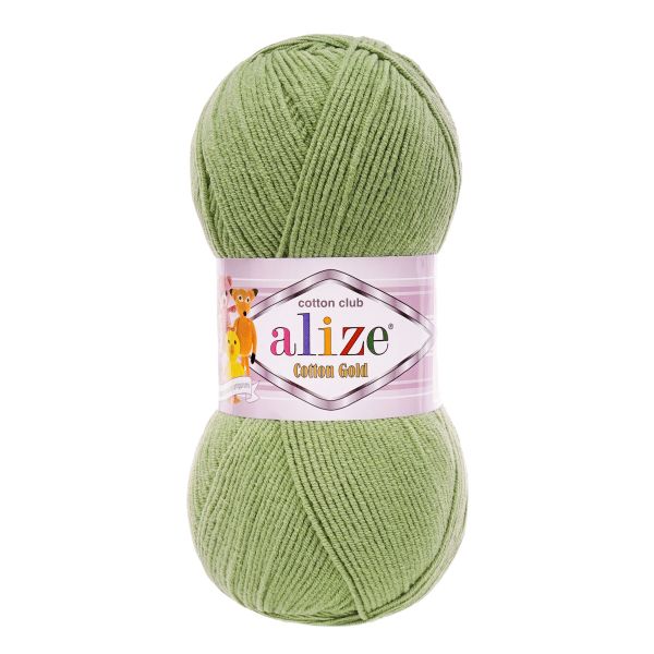 Пряжа Alize (Ализе) Cotton Gold / уп.5 мот. по 100 г, 330м, 485 зеленый A