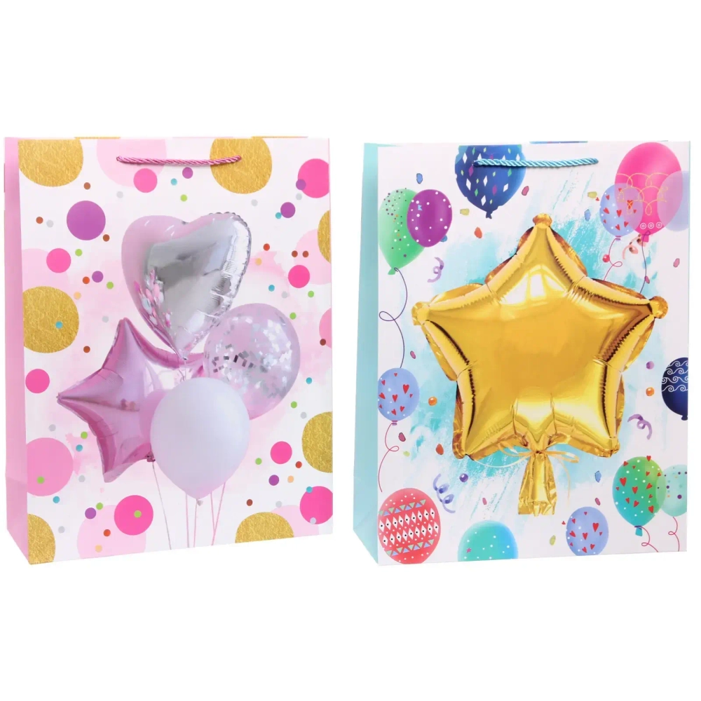 Пакет подарочный «Воздушные шары» 31*40*12 см, микс