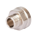 Переход с внутренней резьбы на наружную под ключ STOUT SFT 0073 - 1/2" x 3/8" (латунь никелиров-ная)