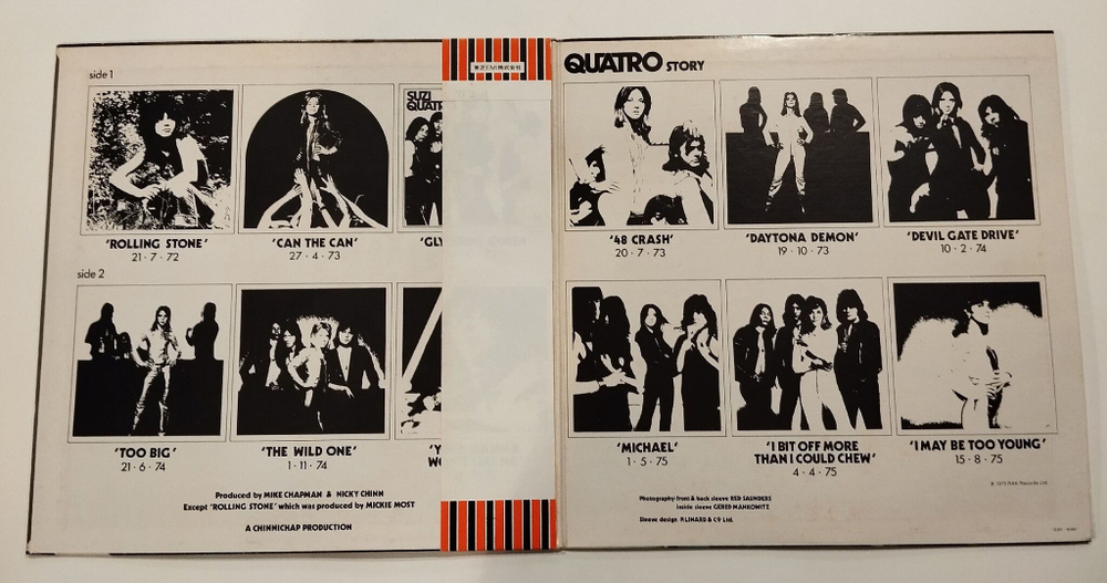 Винтажная виниловая пластинка LP The Suzi Quatro Story Golden Hits (Japan 1975) (Obi, Poster)