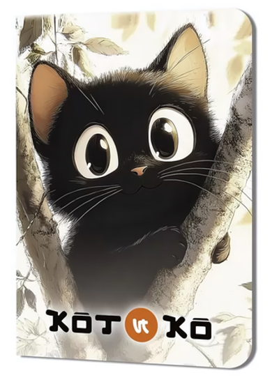 Блокнот 90х120 мм. 24л. "Котико. Черный кот между веток" (Контэнт)